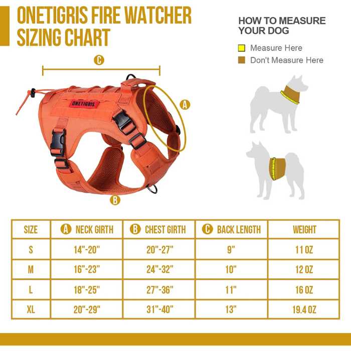 OneTigris Tactical Orange Dog Harness Vest