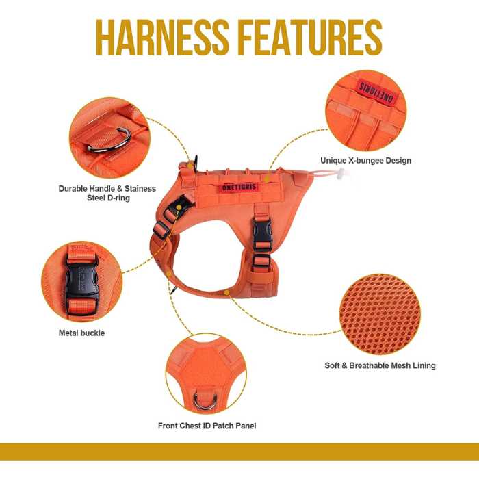 OneTigris Tactical Orange Dog Harness Vest