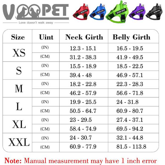 VOOPET Emotional Support Dog Vest Harness